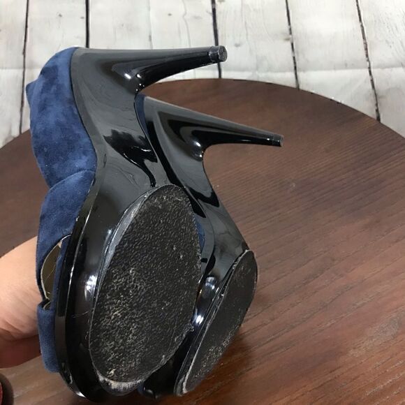 Zara Woman Collection suede peep heels in size 7 - Picture 6 of 13